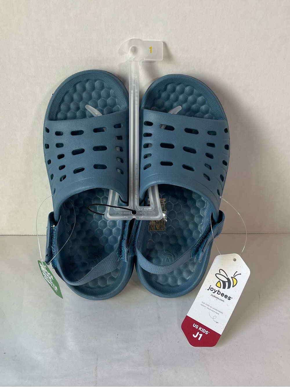 JoyBees Kids' Blue Ventilated Slip-On Sandals with Adjustable Heel Strap